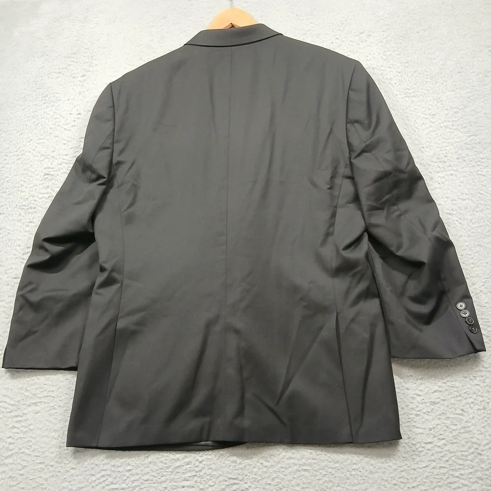 Calvin‎ Klein Blazer Mens 48R Charcoal Gray 100% Wool Two Button Jacket
